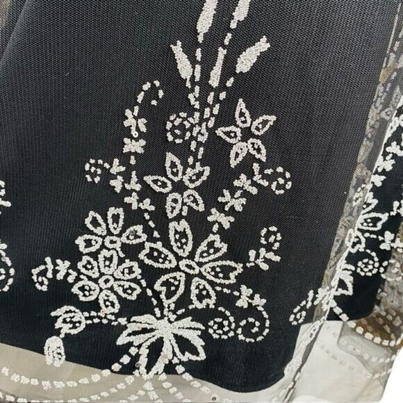 Onyx Sparkle Beaded Floral Little Black Party Dress Size 10 - Picture 4 of 14